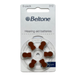 Baterie do naslouchátek Beltone 312 – 1 blistr (6 ks baterií)