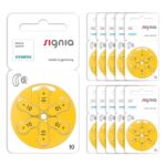 Baterie do sluchadel Signia 10 – sada 10 platíček (60 ks baterií)