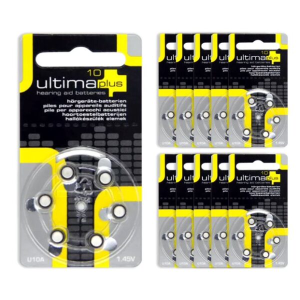 Baterie do sluchadel Ultima 10 – sada 10 blistrů (60 ks baterií)